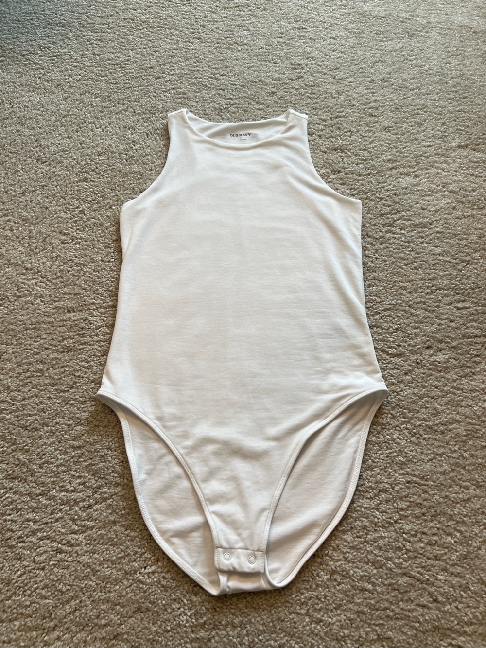 Old Navy White Ribbed Sleeveless Bodysuit
